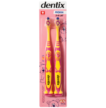 dentix - Kinderzahnbürste rosa 2er-Pack